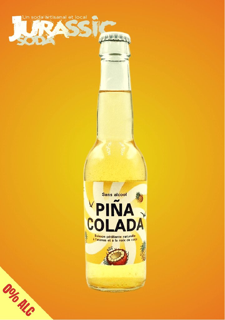 [JURASSIC-SODA_PINA-COLADA_33CL_X24] Jurassic Soda | MOCKTAIL PIÑA COLADA (1x33cl) (Vrac : 24x)