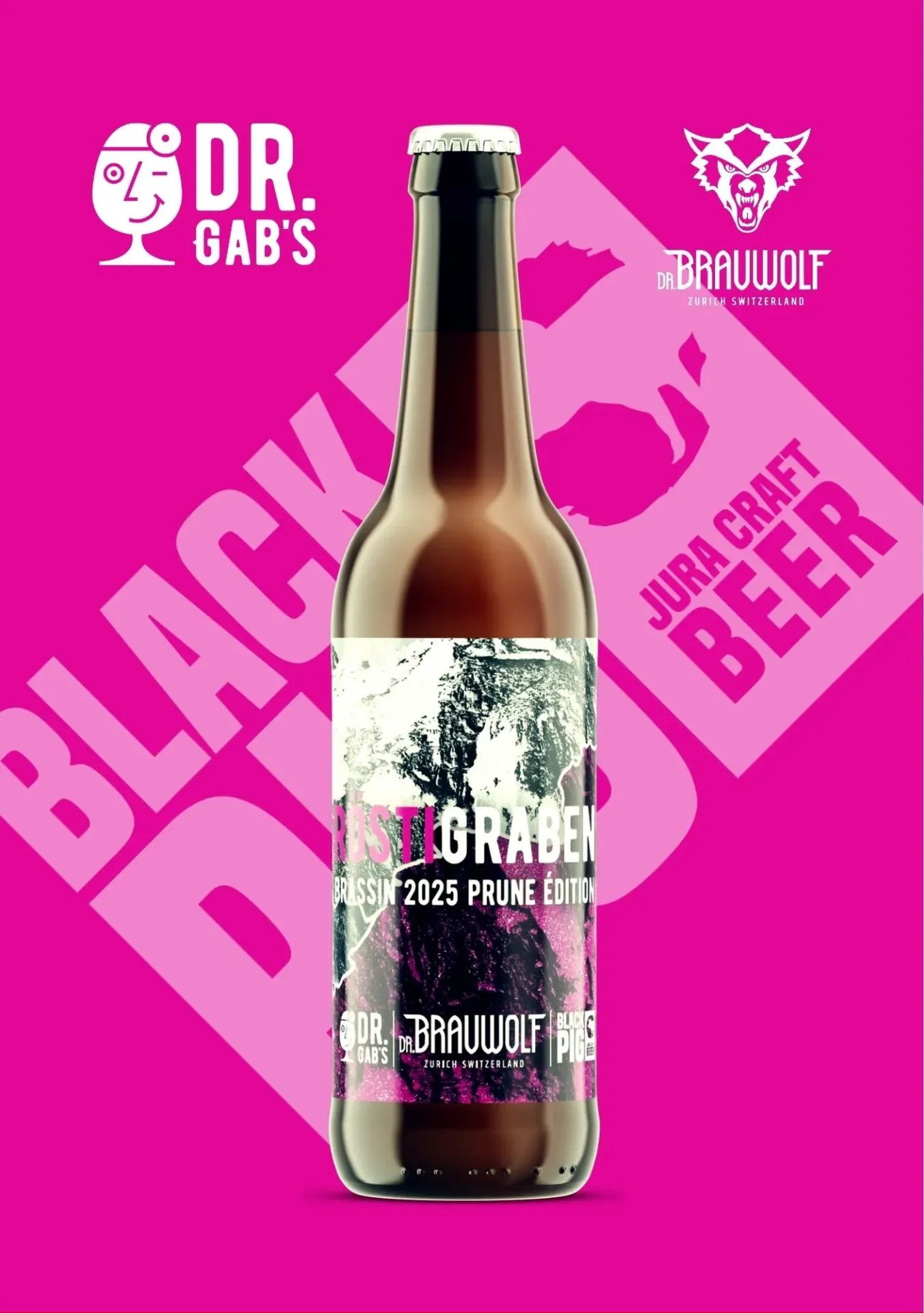 BLACKPIG ❤ GAB'S & BRAUWOLF | RoestiGraben 2025 - Prune Edition (1x33cl)